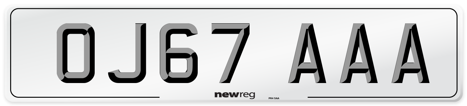 OJ67 AAA Number Plate from New Reg